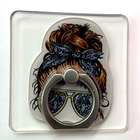 Simply Southern Phone Holder Kickstand – Messy Bun Sunglasses Design- NEW - Picture 1 of 7